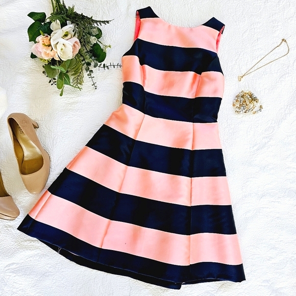 Betsy & Adam Dresses & Skirts - Betsy & Adam Women's Formal Party Dress Size 12 Pink Blue Striped Twirl Skirt